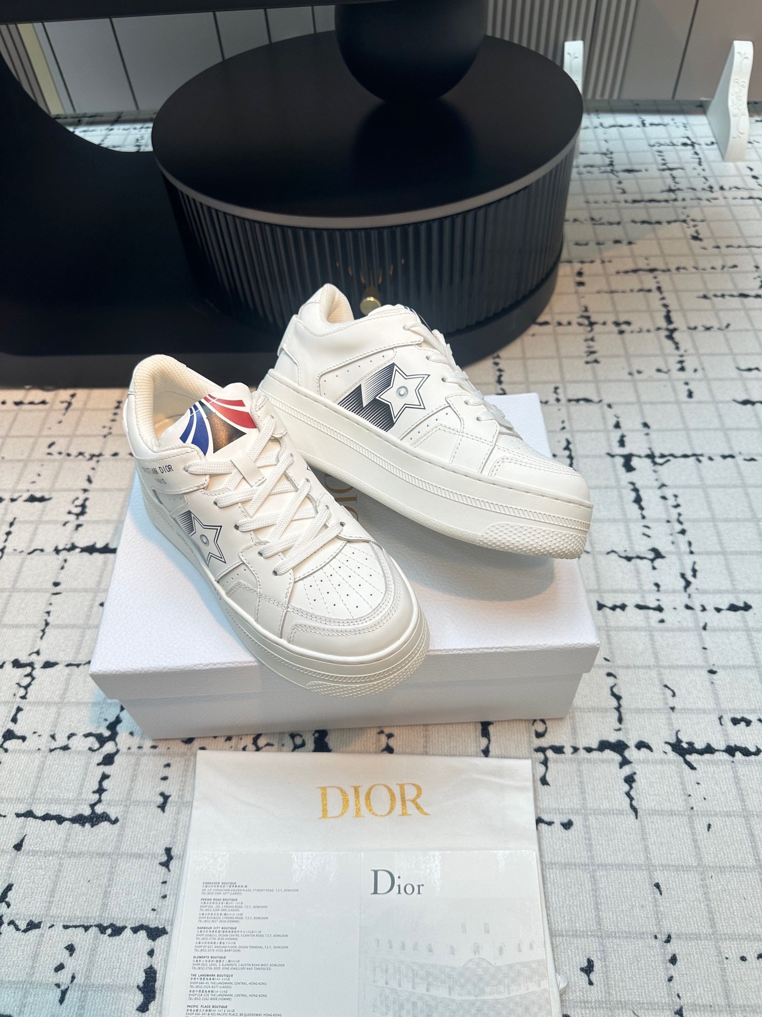 DOR Star Platform Sneaker White Calfskin and Suede-164 - sneakerhillcom