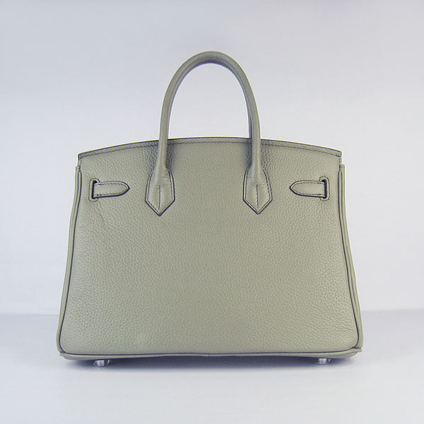 Birkin 30cm Togo Leather Handbags Dark Grey Silver - sneakerlandnet