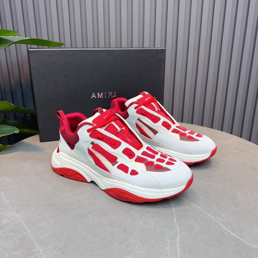 AMR Red and White Bone Runner Sneakers-050 - sneakerhillcom