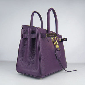 Birkin 30cm Togo leather Handbags purple golden Kilta bags