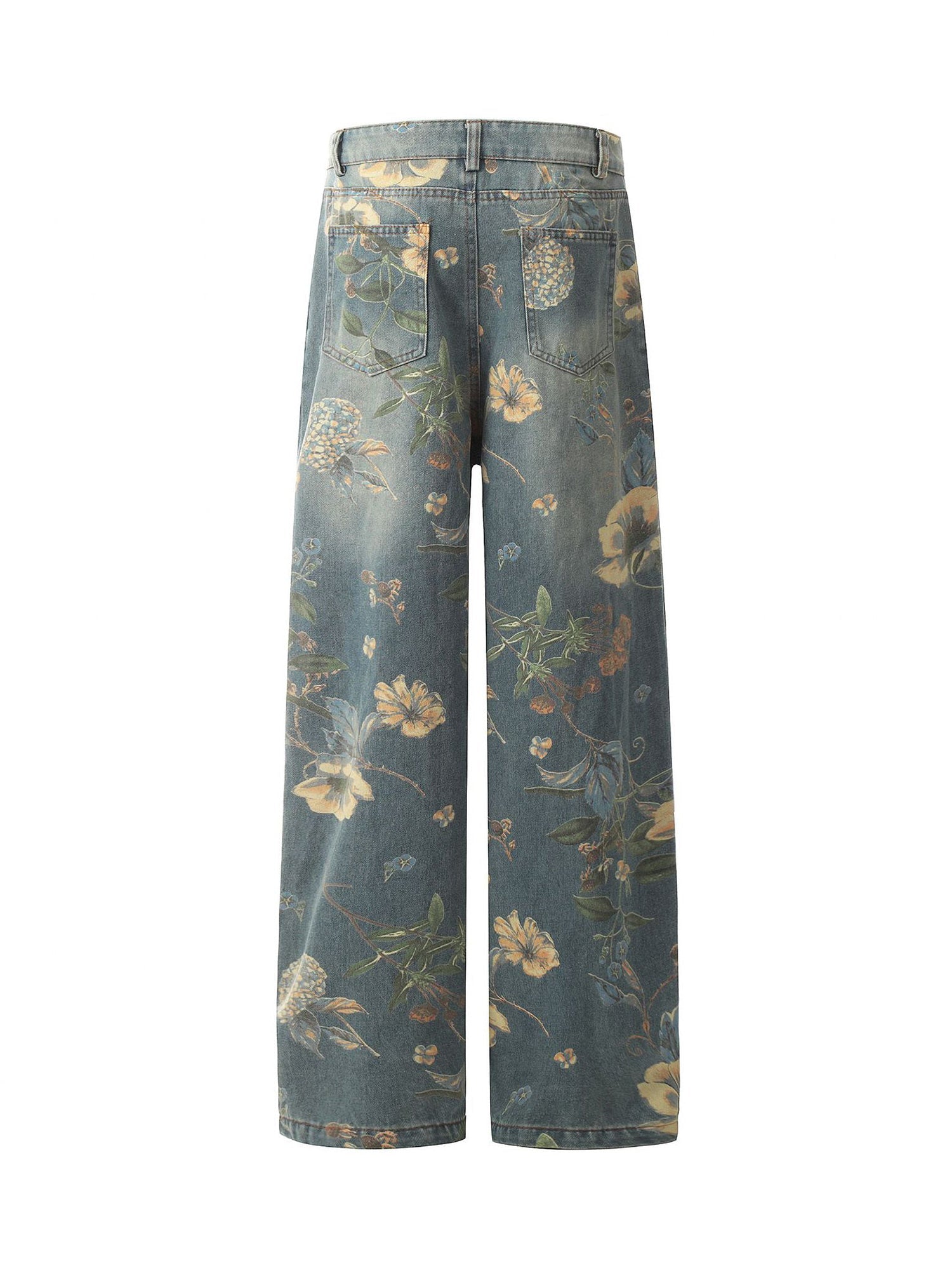 Sneakerhill Street Washed Floral Baggy Jeans - sneakerhillcom