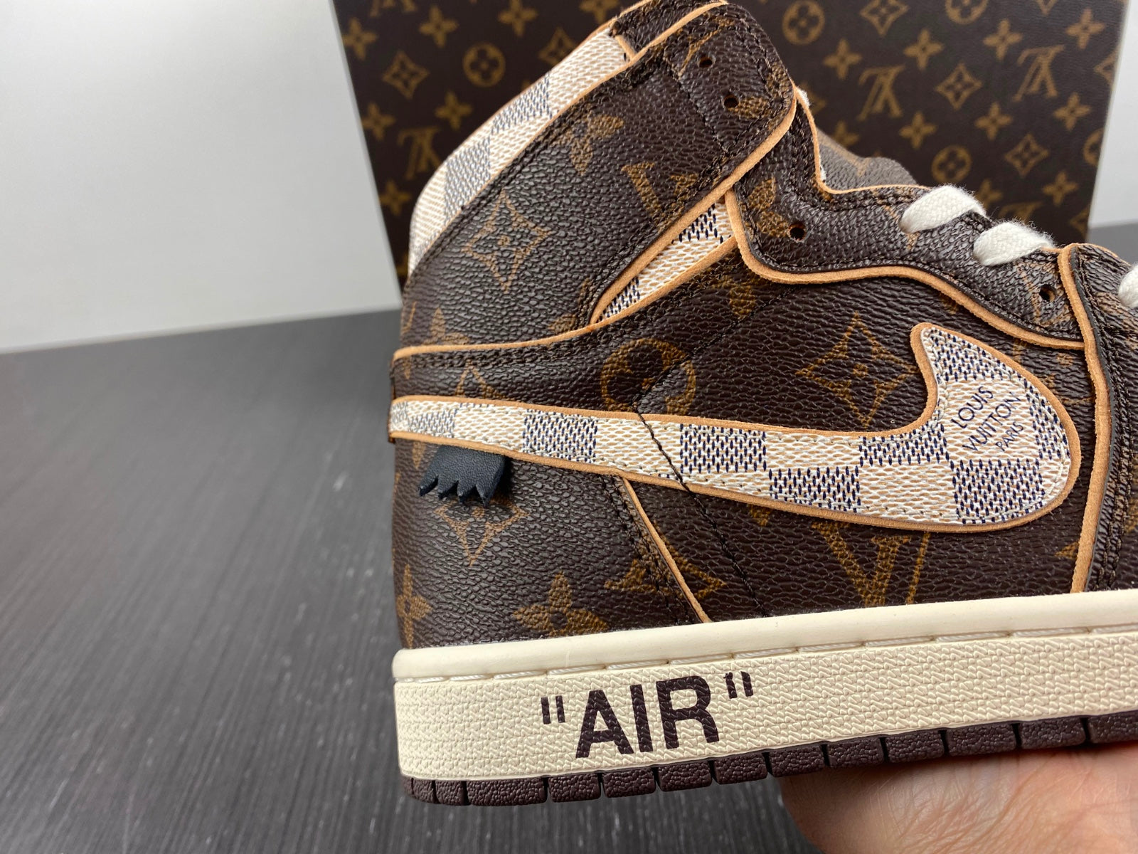 Custom Air Jordan 1 x LV x OFF-W Monogram sneakerhypes