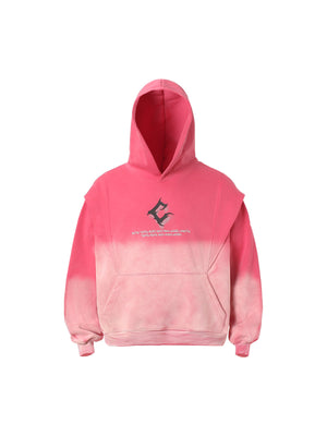 Sneakerhill Cracked Letter Patchwork Hoodie