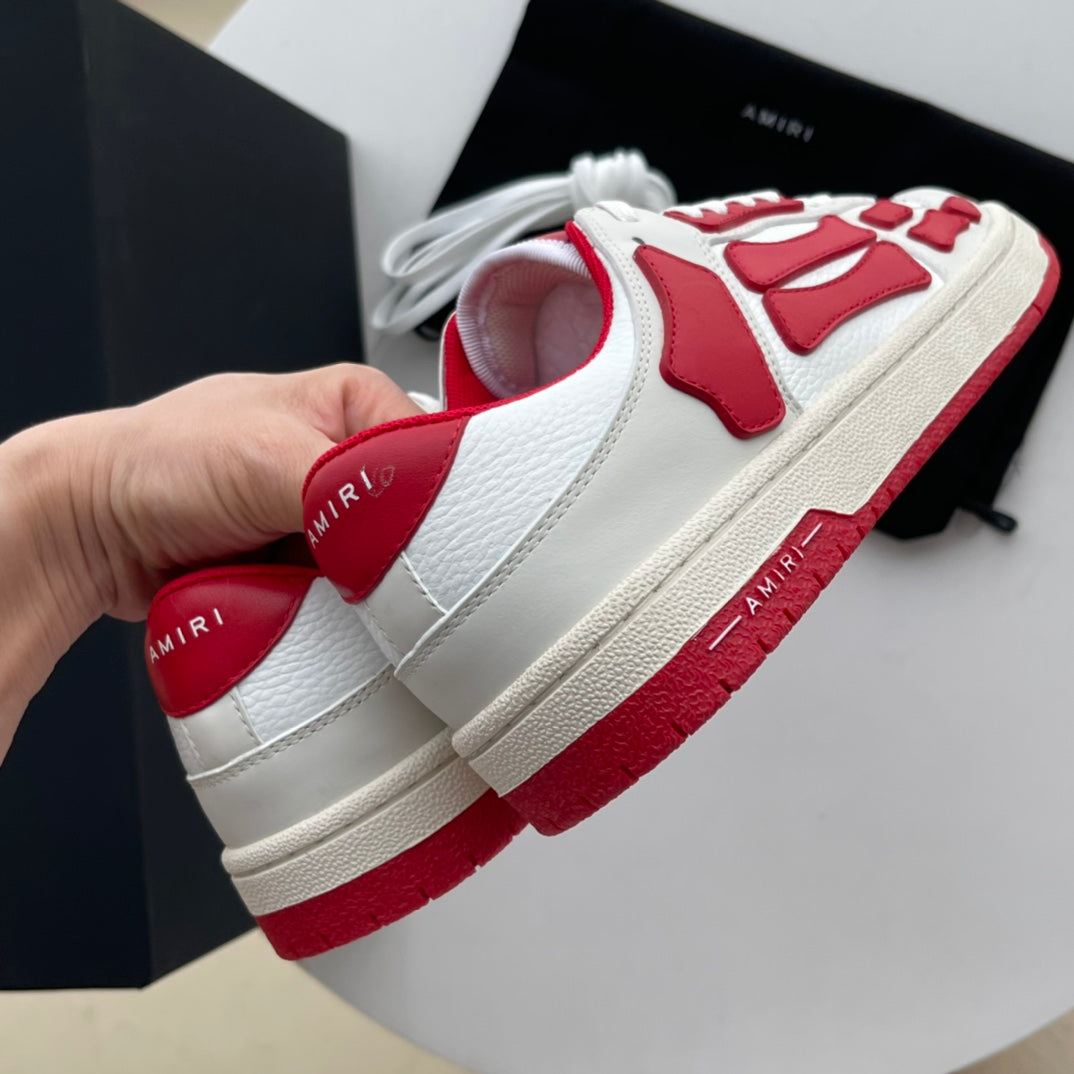 AMR Skel Top Low Red and White Sneakers-193 - sneakerhillcom