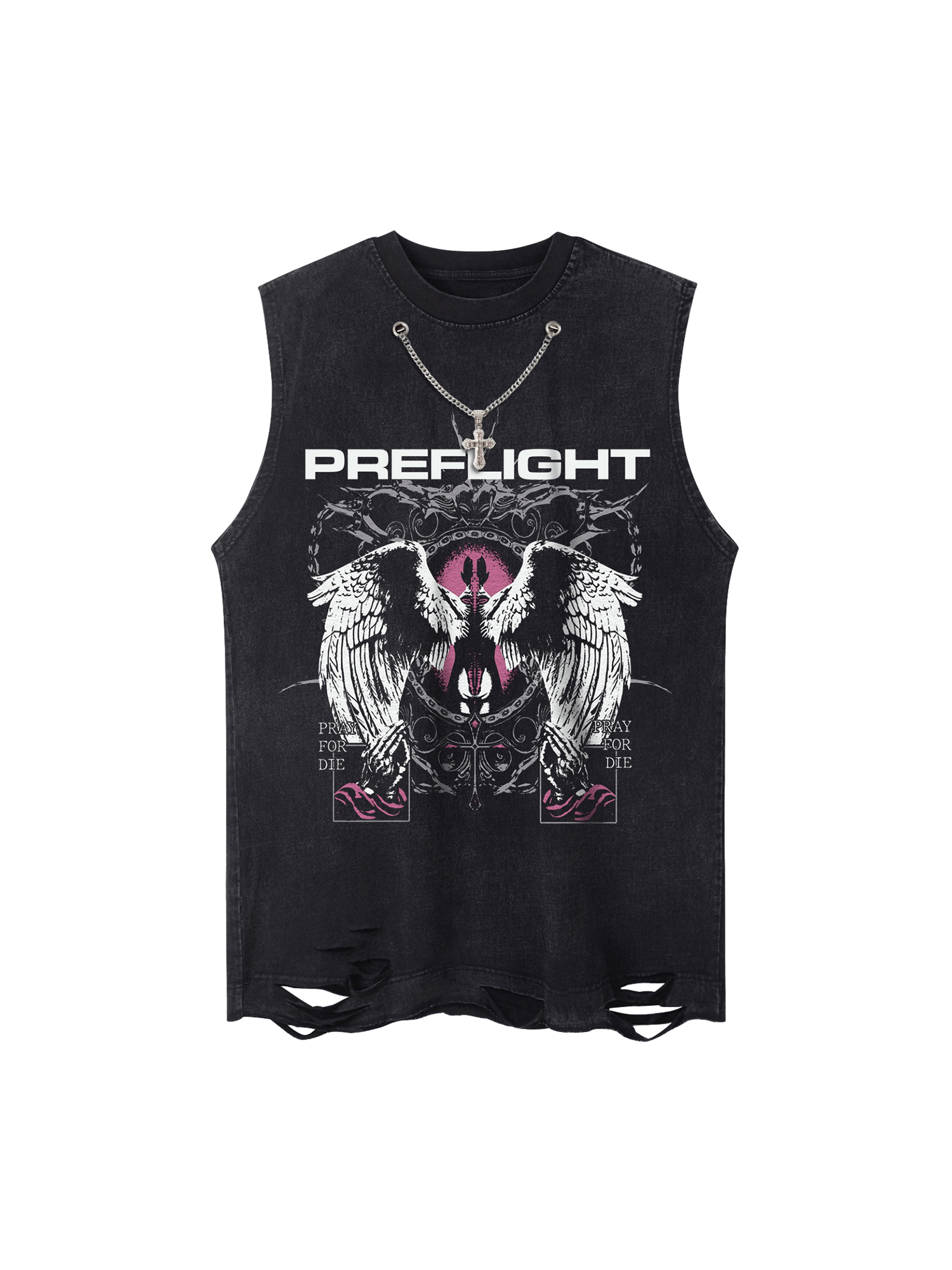 Sneakerhill Angel Wings Street Rap Vest SP240704BO1Q