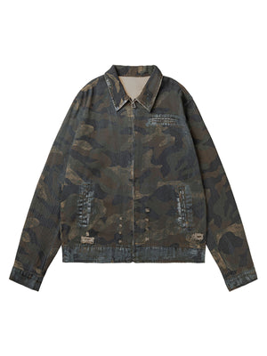 Sneakerhill Mud-dyed Distressed Camouflage Jacket - sneakerhillcom