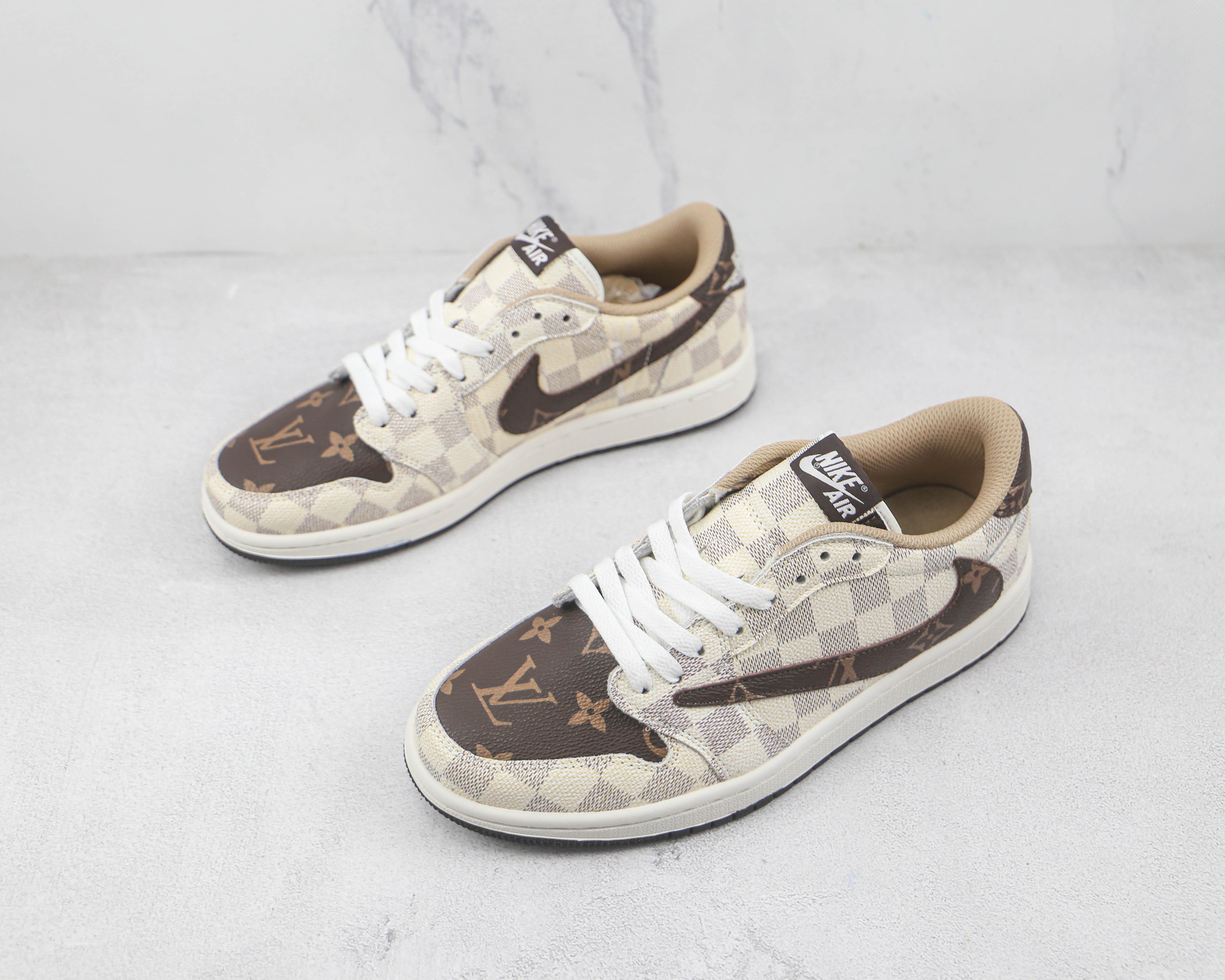 Custom Fragment x Travis Scott x Air Jordan 1 Low LV LUXURYSTEPSCO