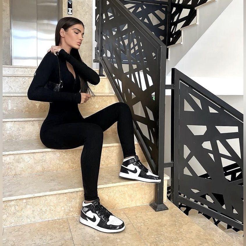 Custom Air Jordan 1 Black Retro High Q - sneakerhillcom