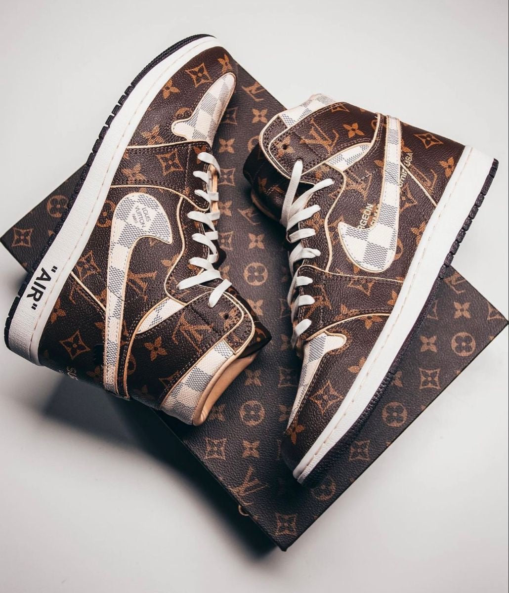 Custom Air Jordan 1 x LV x OFF-W Monogram - sneakerlandnet