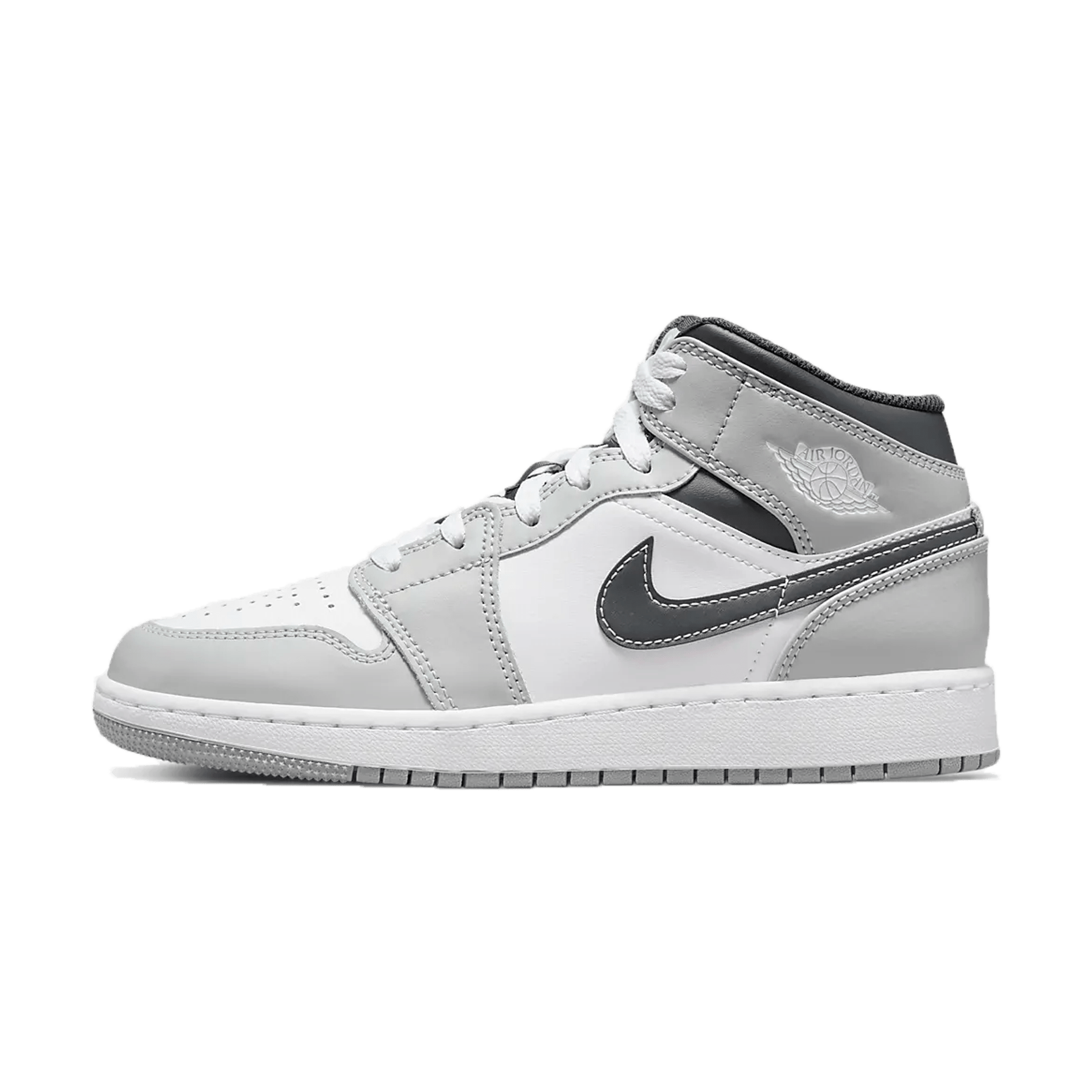 Air Jordan 1 Mid GS 'Light Smoke Grey' - sneakerhypesusa