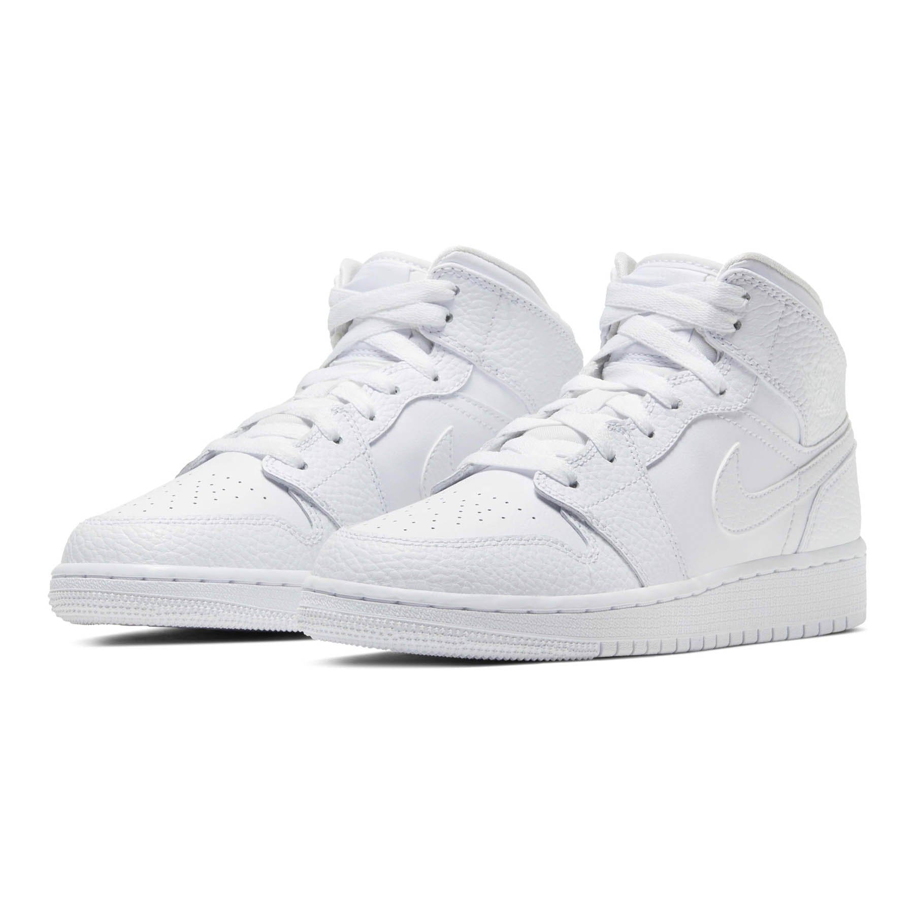 Air Jordan 1 Mid GS 'Triple White' - sneakerhypesusa