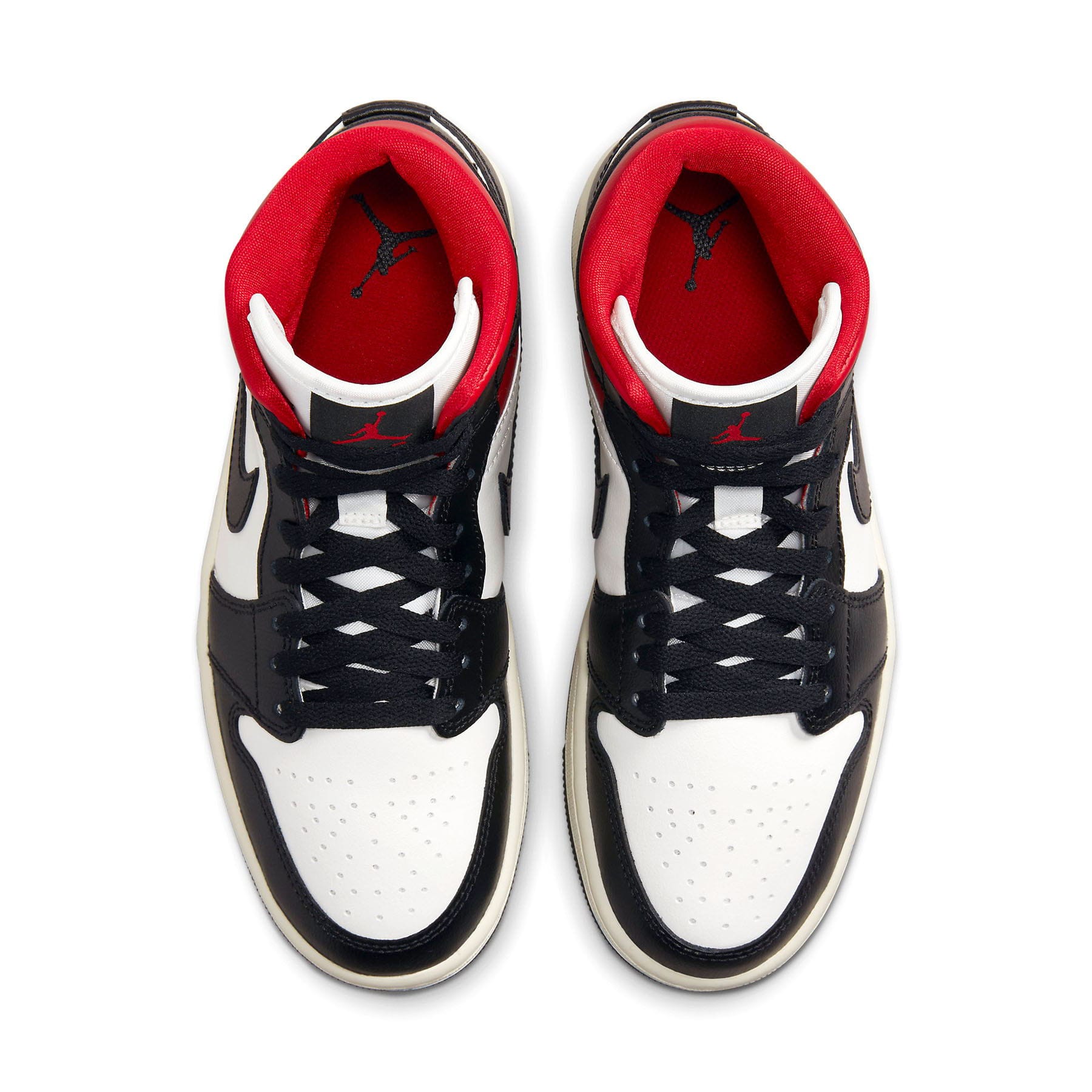 Air Jordan 1 Mid Wmns 'Black Sail Gym Red' - sneakerhypesusa