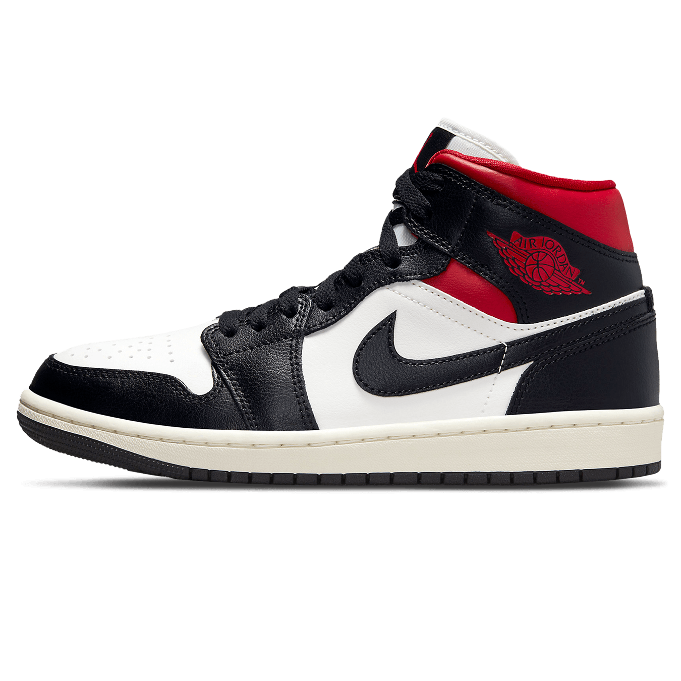 Air Jordan 1 Mid Wmns 'Black Sail Gym Red' - sneakerhypesusa