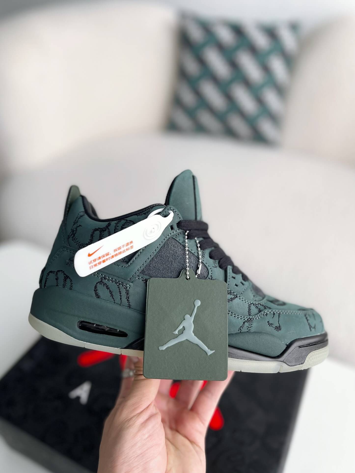 Air Jordan 4 Retro Kaws Custom Green