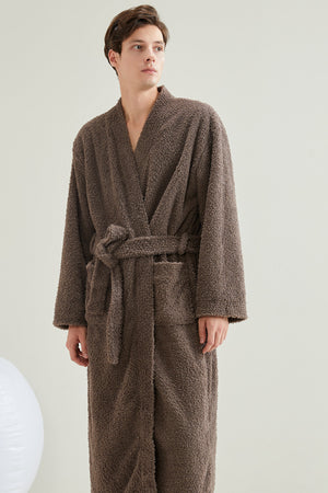 Couple pajamas flannel casual European and American loose bathrobe nightgown eprolo