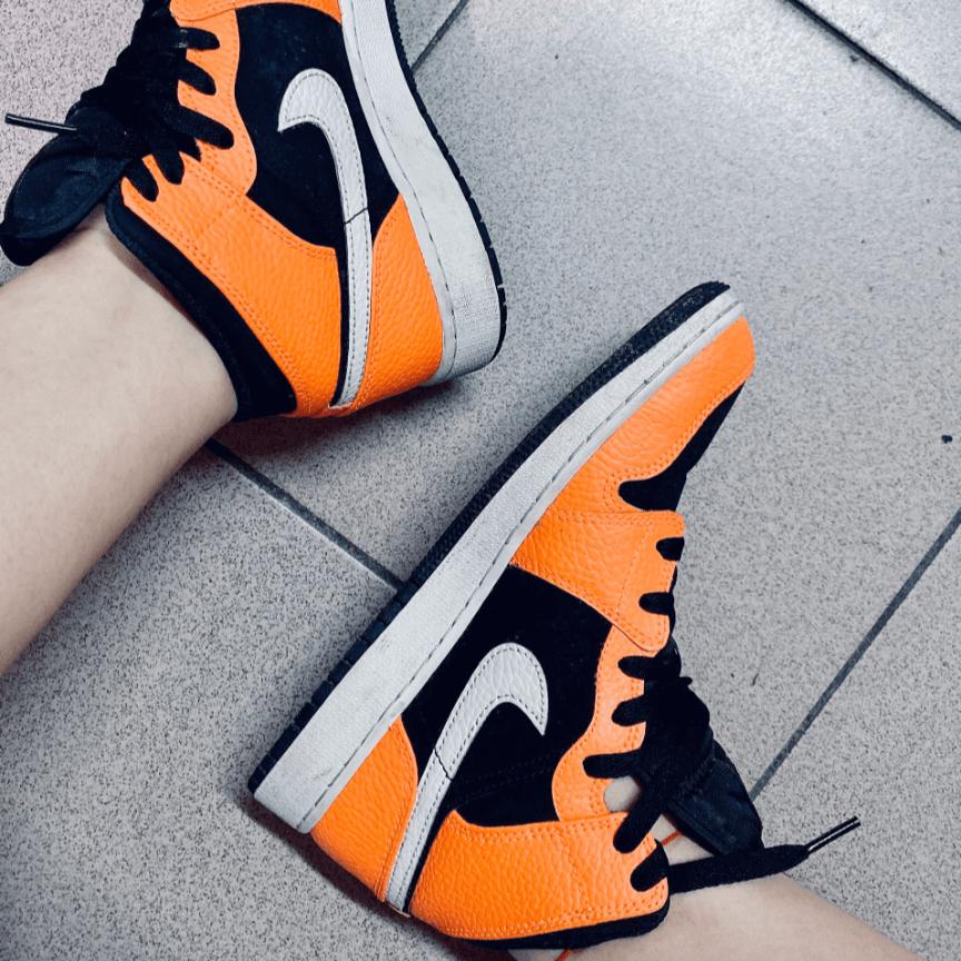 Custom Air Jordan 1 Black Orange Sneakers - sneakerhypesusa