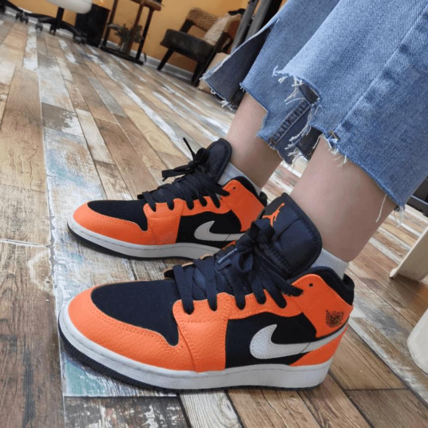 Custom Air Jordan 1 Black Orange Sneakers - sneakerhypesusa