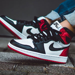 Custom Air Jordan 1 Black Toe Sneakers - sneakerhypesusa