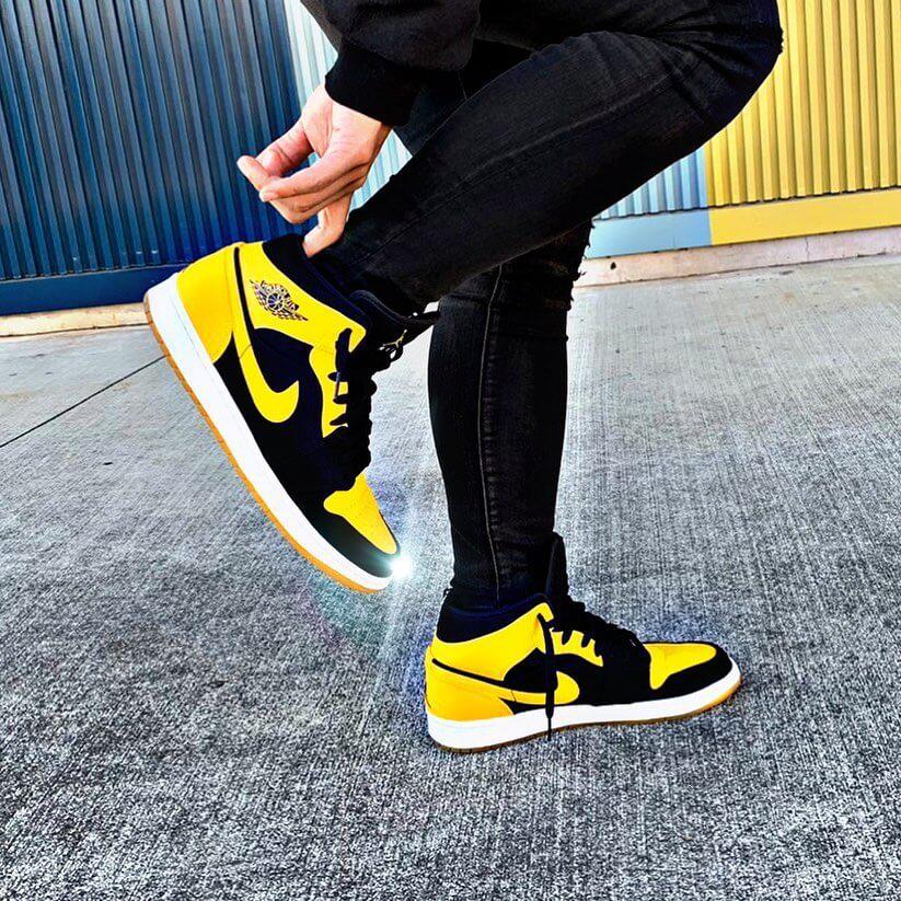 Custom Air Jordan 1 Black Yellow Sneakers - sneakerhypesusa