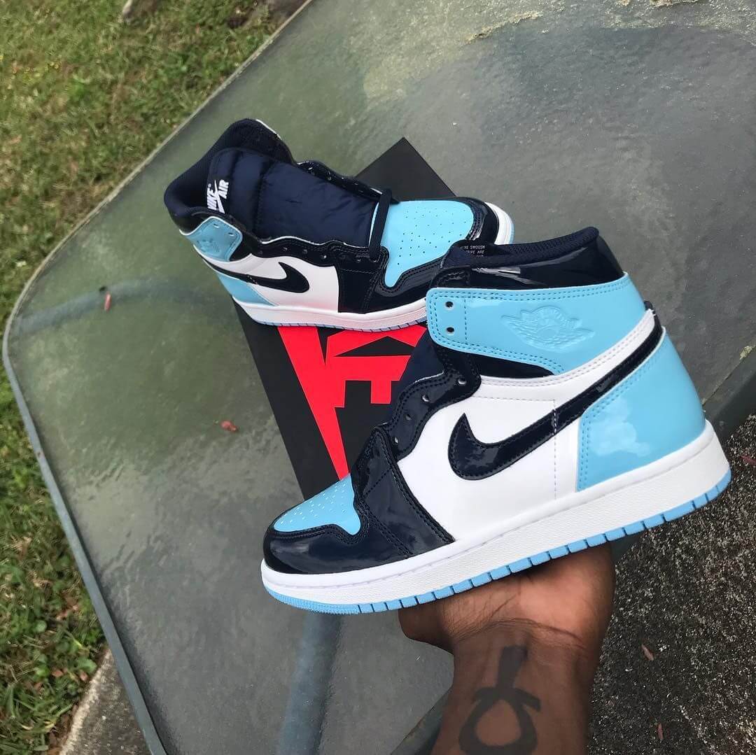 Custom Air Jordan 1 Blue Chill Sneakers - sneakerhypesusa