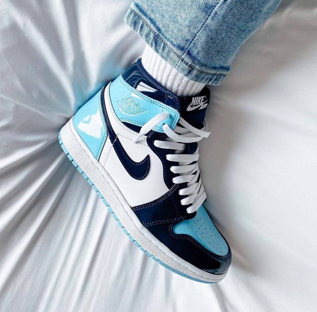 Custom Air Jordan 1 Blue Chill Sneakers - sneakerhypesusa