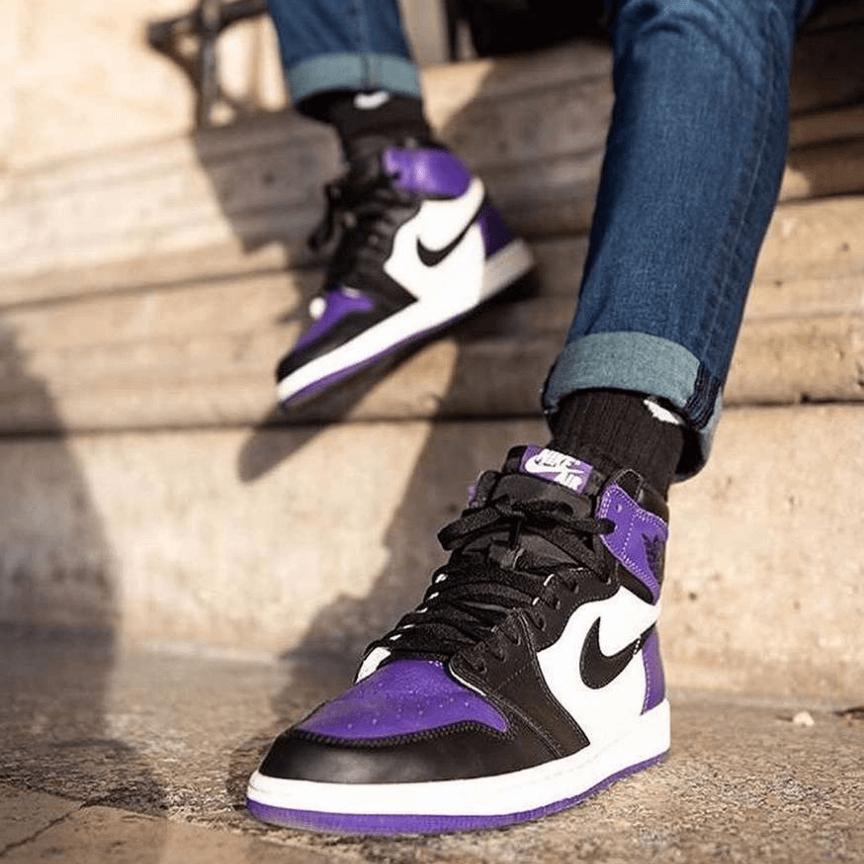 Custom Air Jordan 1 Court Purple Sneakers - sneakerhypesusa