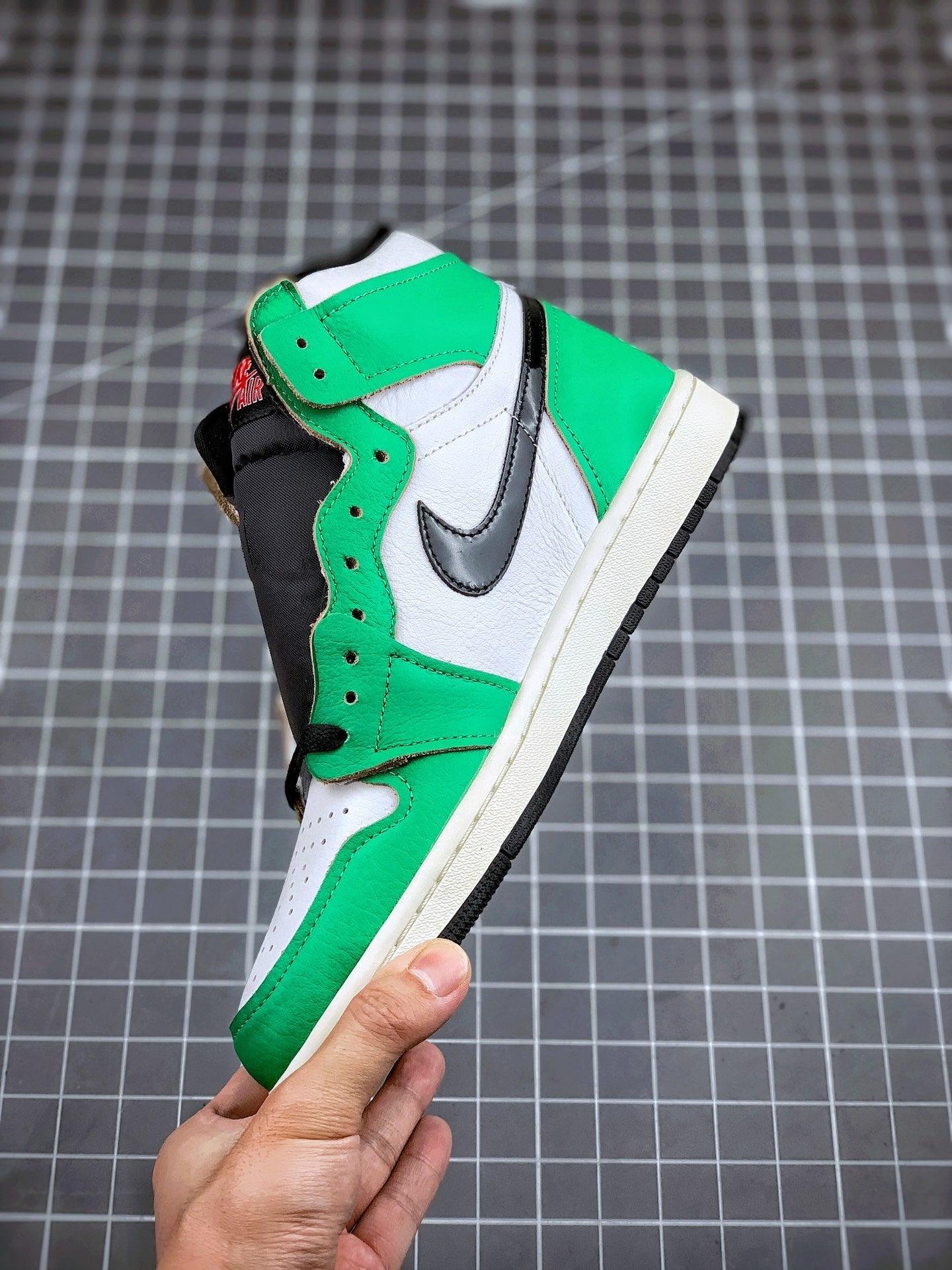 Custom Air Jordan 1 High OG Lucky Green DB4612-300 sneakerlandnet