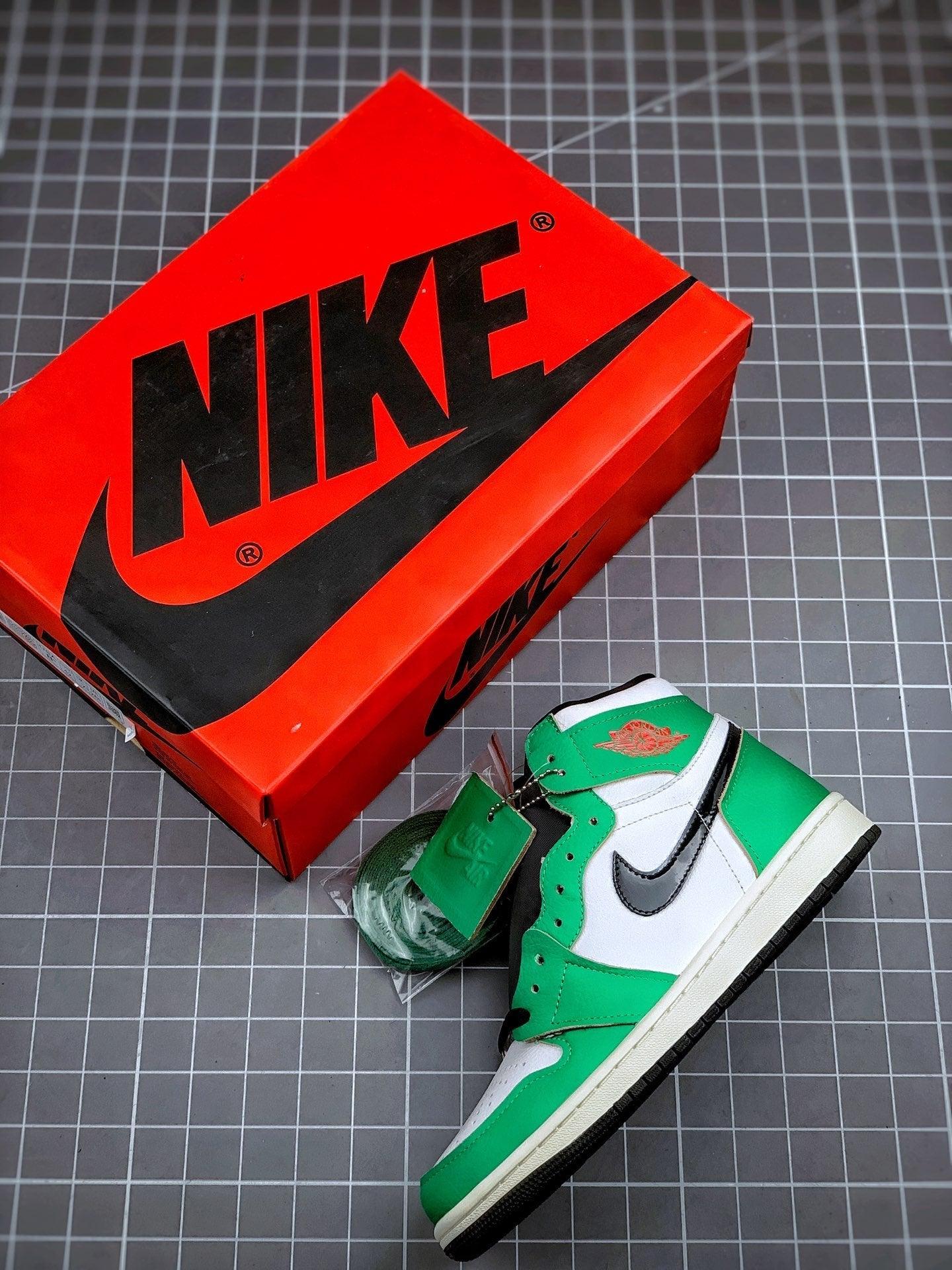 Custom Air Jordan 1 High OG Lucky Green DB4612-300 sneakerlandnet