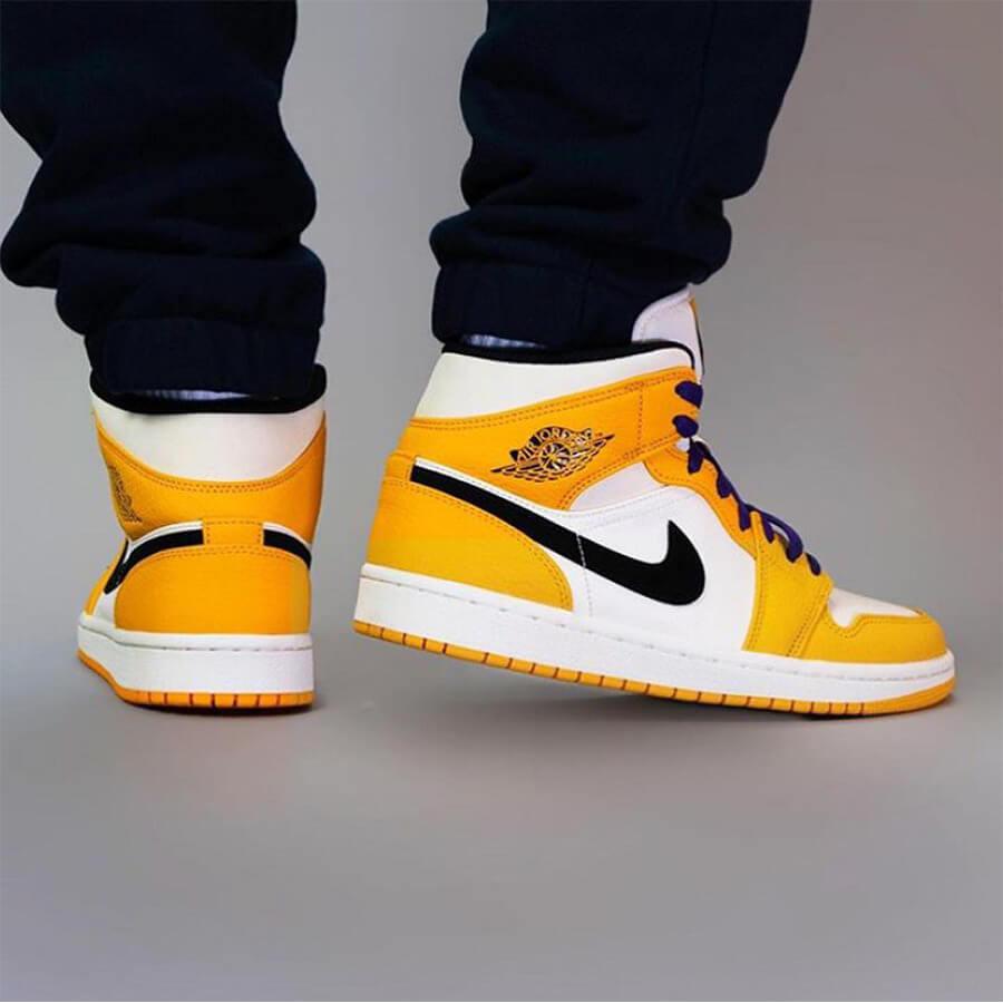 Custom Air Jordan 1 Lakers Sneakers - sneakerhypesusa