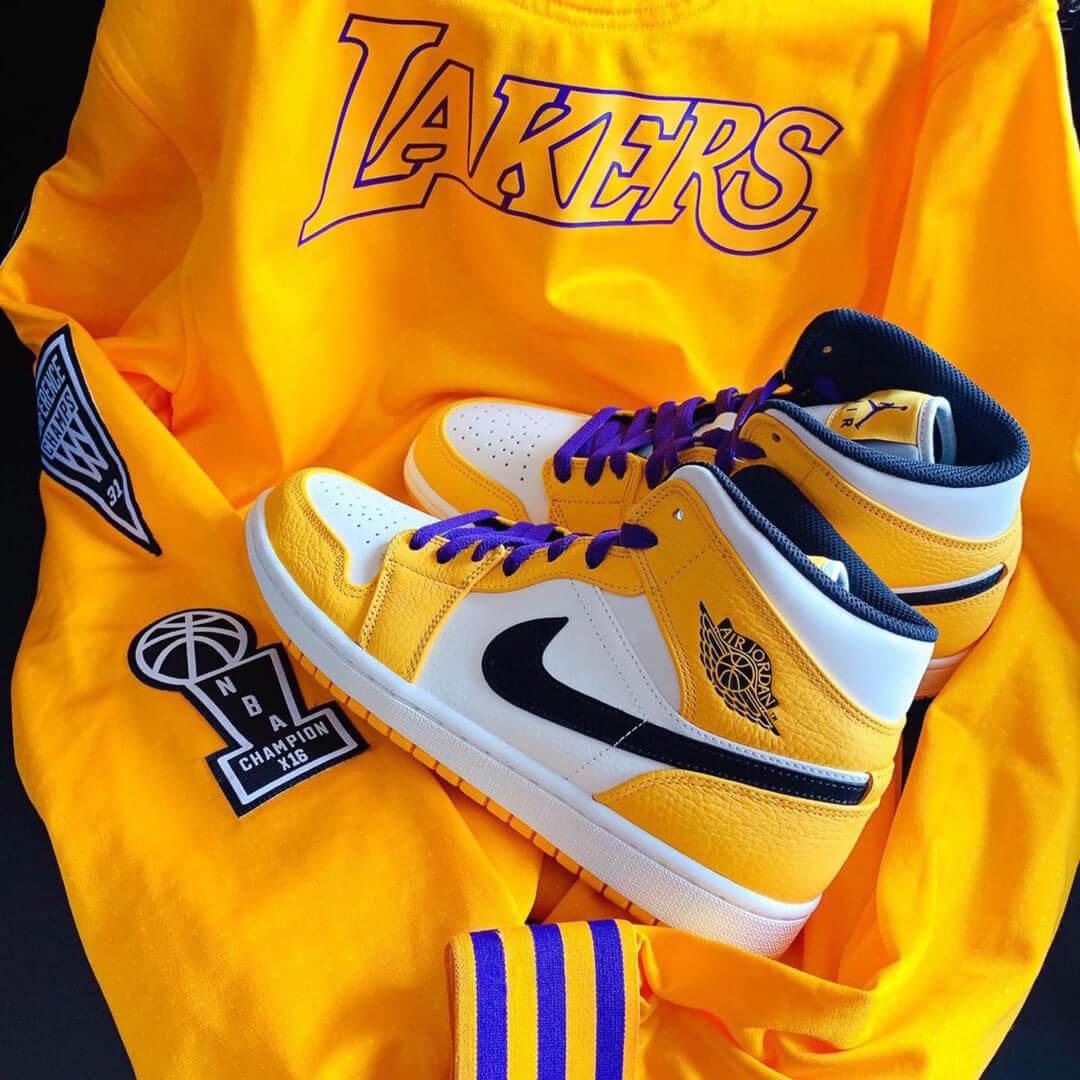 Custom Air Jordan 1 Lakers Sneakers - sneakerhypesusa