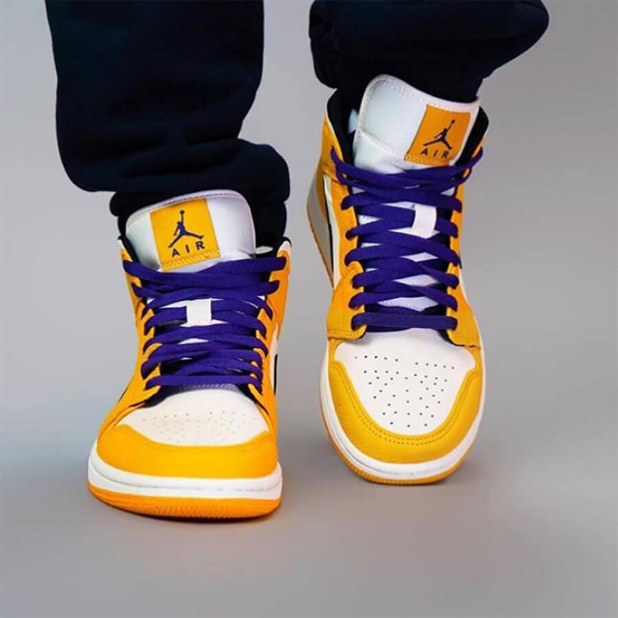 Custom Air Jordan 1 Lakers Sneakers - sneakerhypesusa