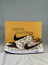 Custom Air Jordan 1 Low Damier Azur Brown LV Monogram - sneakerhillcom