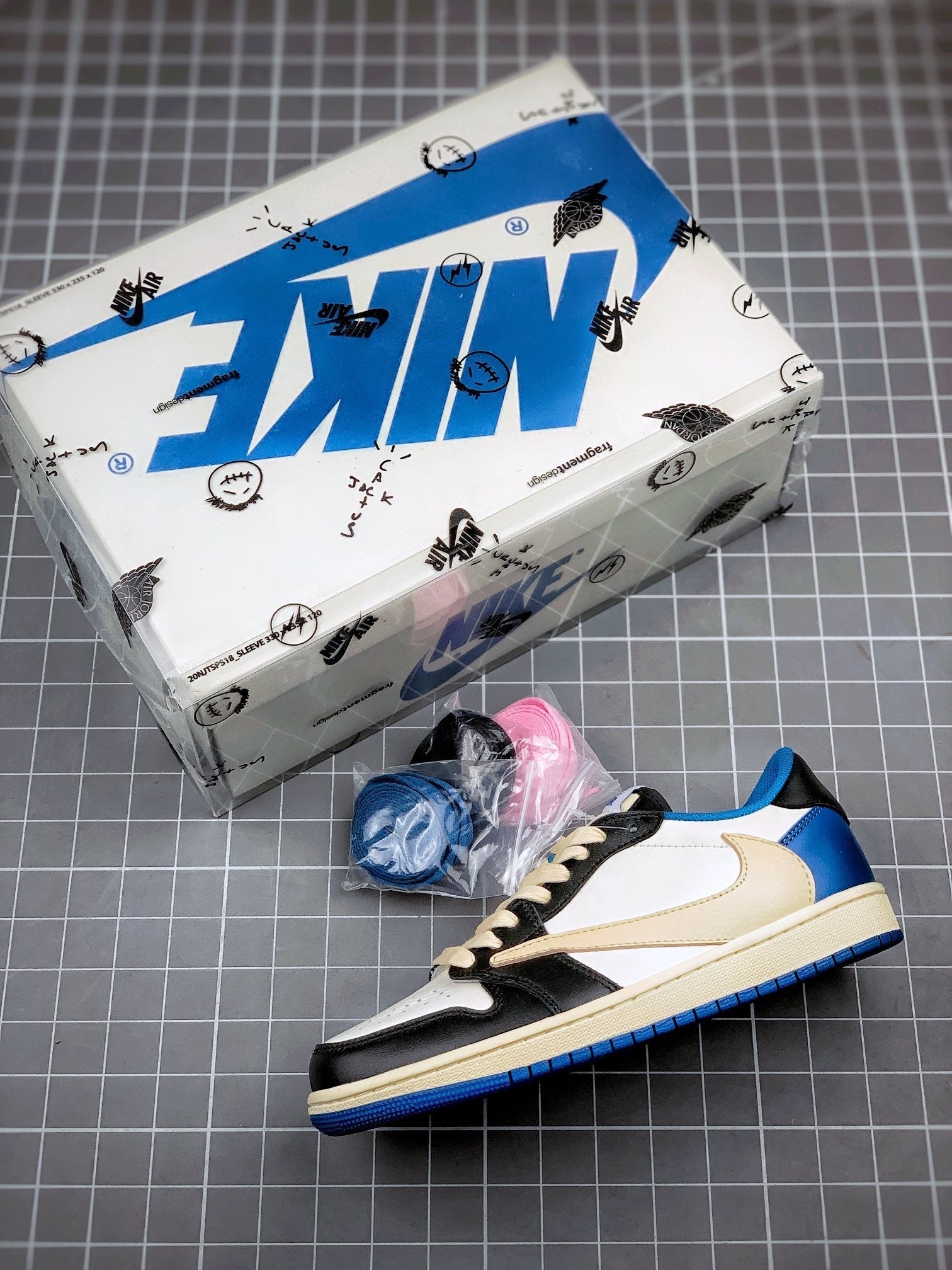 Custom Air Jordan 1 Low Fragment x T-Scott - DM7866-140 sneakerhypes