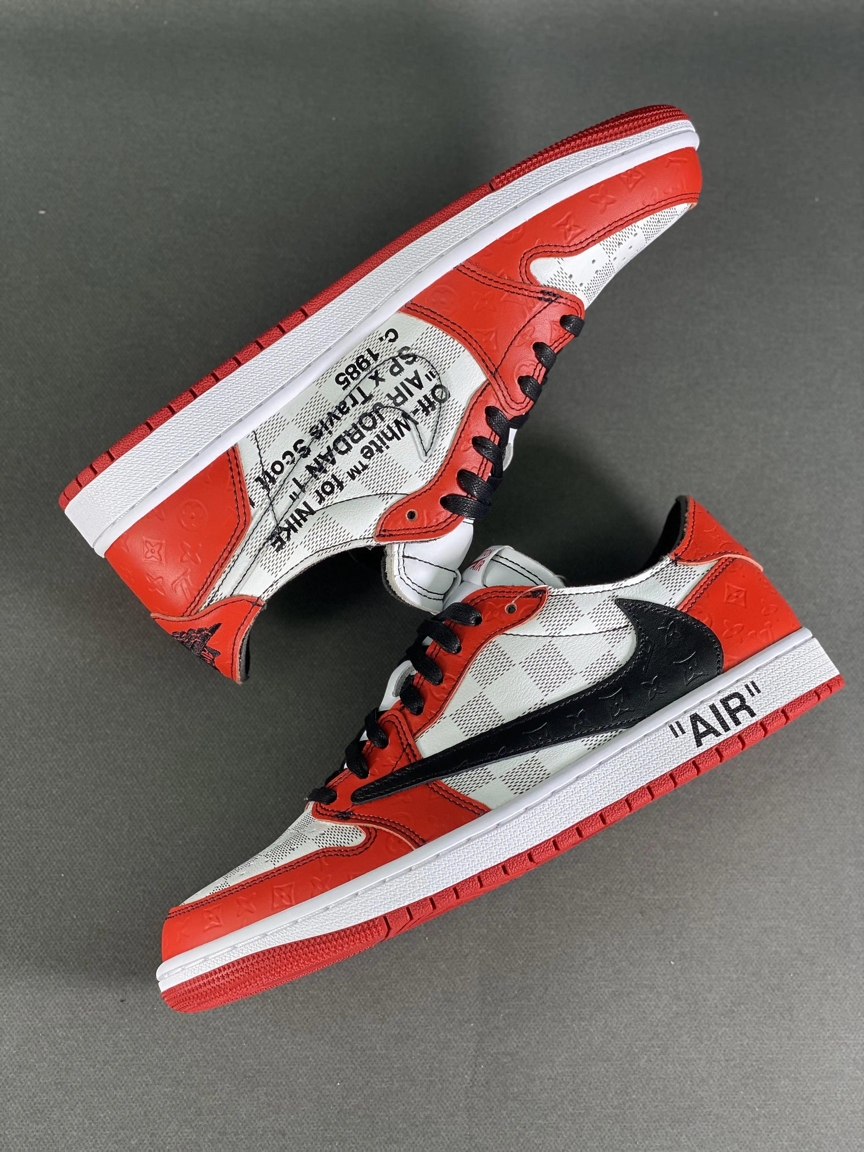 Custom Air Jordan 1 Low x Off-White x Travis Scott DZ2403 006 - sneakerhillcom