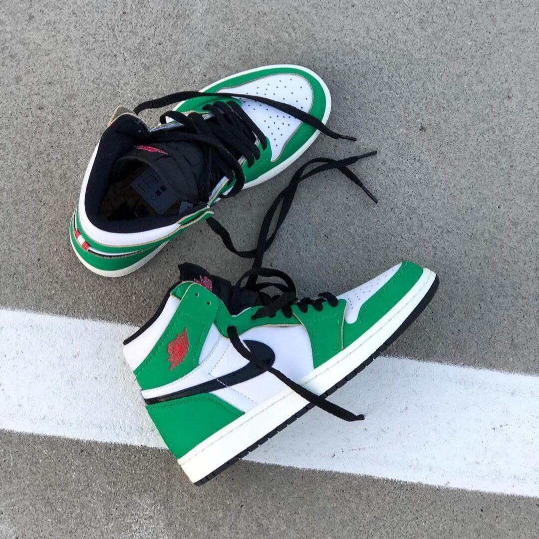 Custom Air Jordan 1 Lucky Green Sneakers - sneakerhypesusa