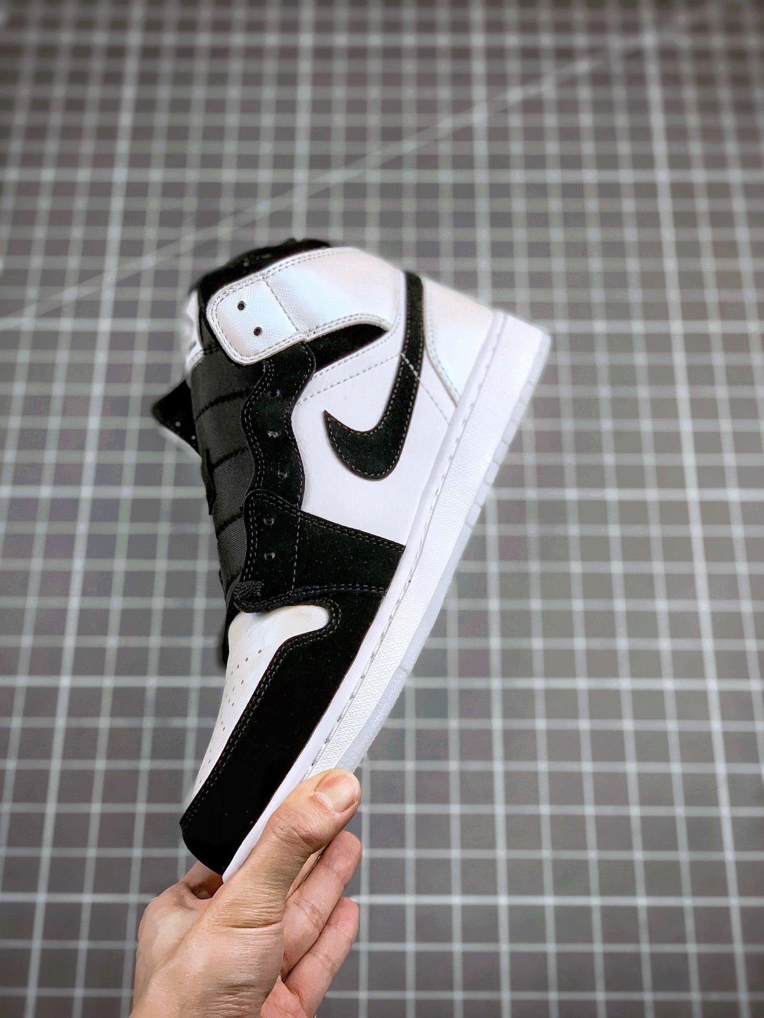 Custom Air Jordan 1 MID Black and White Panda sneakerlandnet