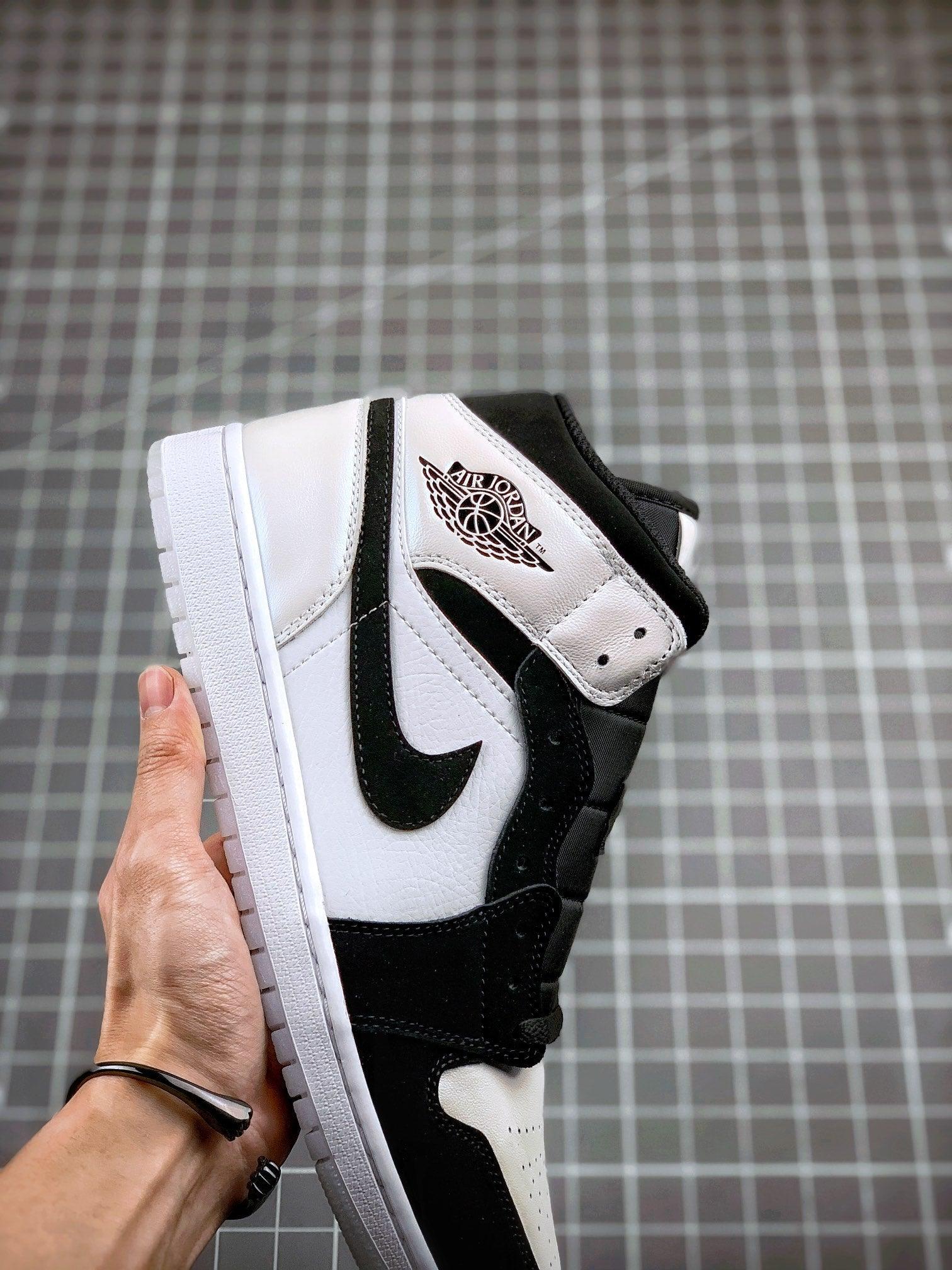 Custom Air Jordan 1 MID Black and White Panda sneakerlandnet