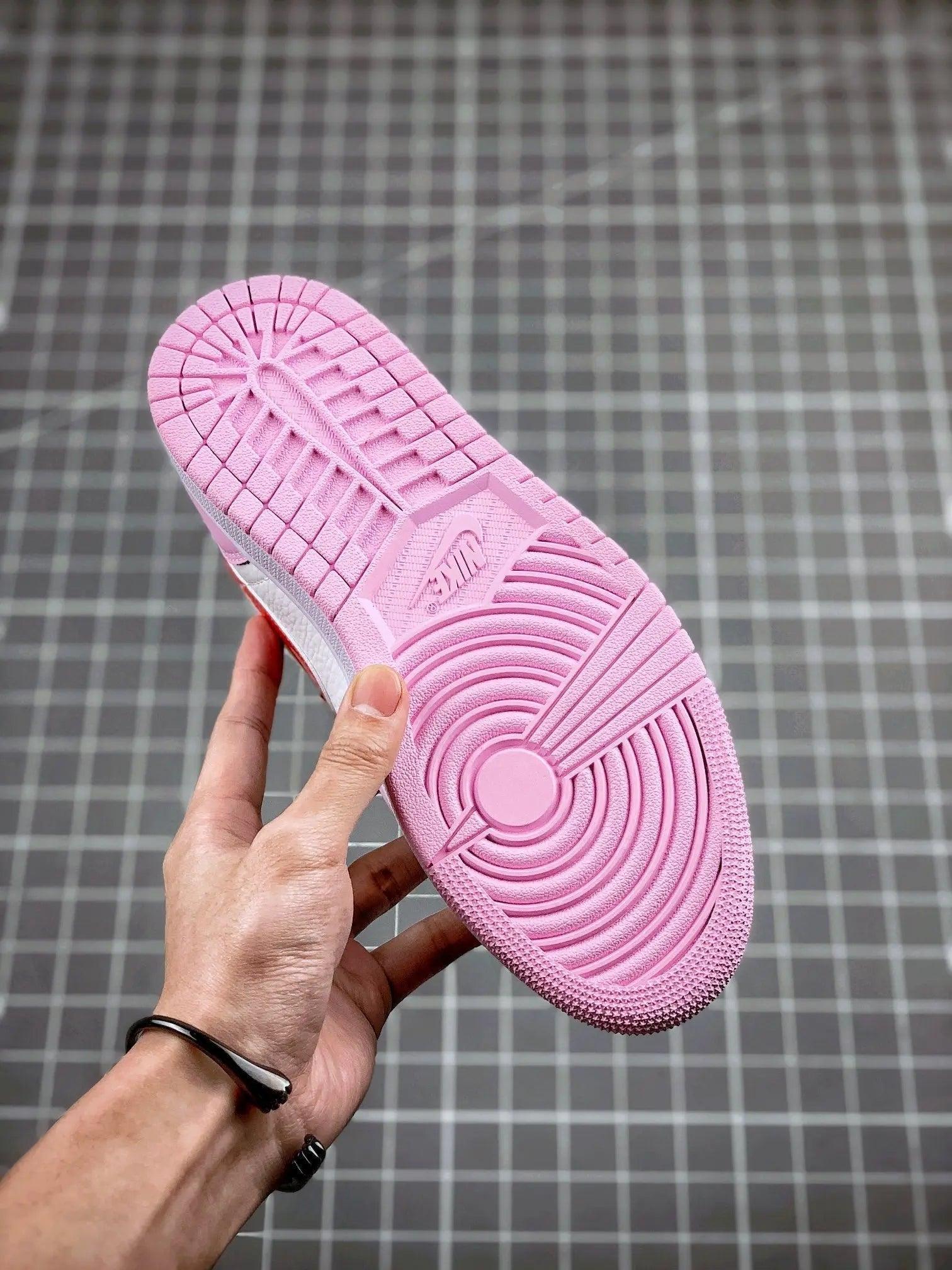 Custom Air Jordan 1 MID Pink Purple Valentine's Day - sneakerhillcom