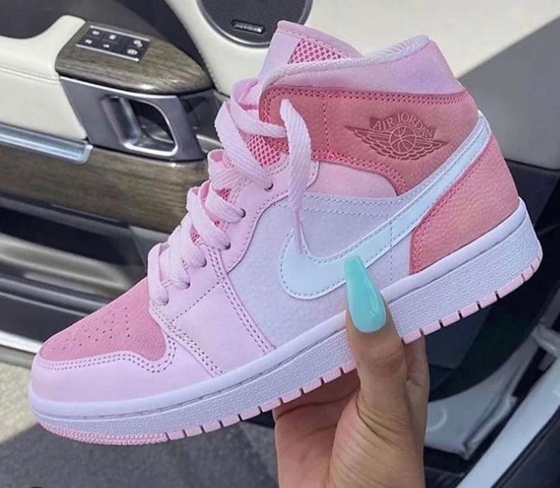 Custom Air Jordan 1 Mid Digital Pink High Q sneakerlandnet