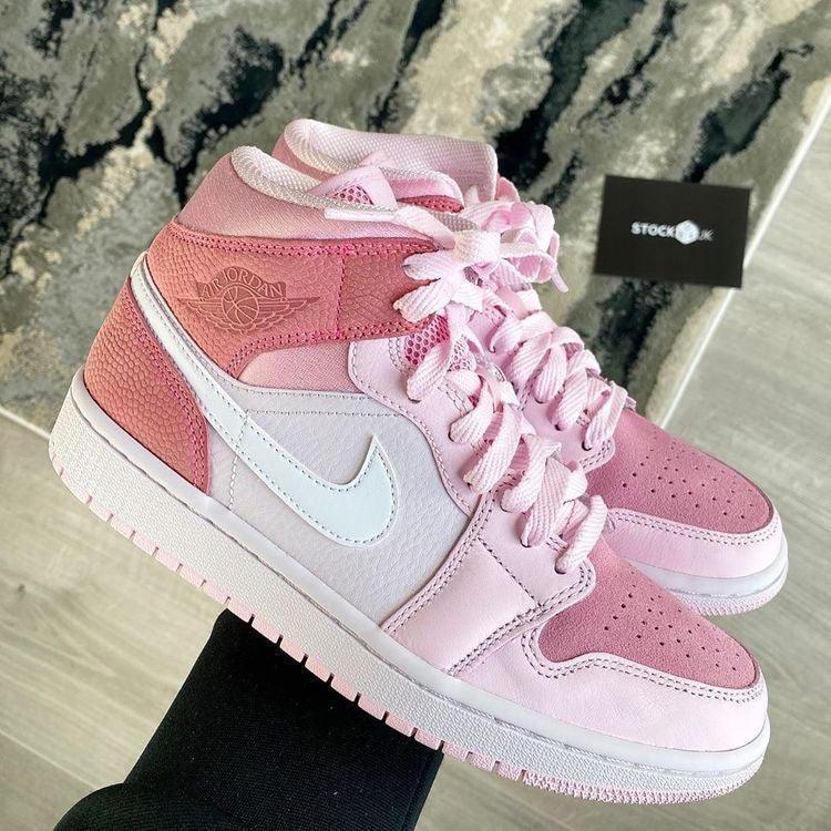 Custom Air Jordan 1 Mid Digital Pink High Q sneakerlandnet