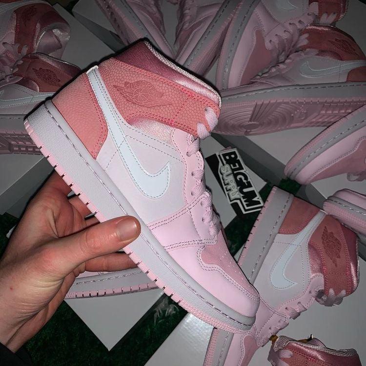 Custom Air Jordan 1 Mid Digital Pink High Q sneakerlandnet