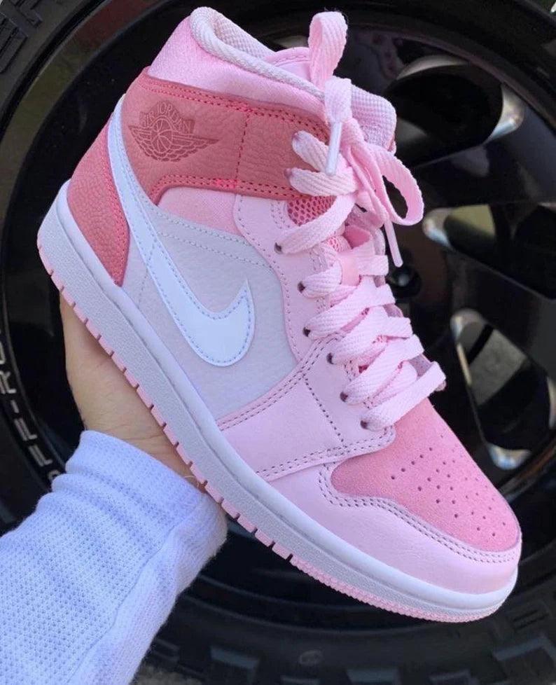 Custom Air Jordan 1 Mid Digital Pink High Q sneakerlandnet