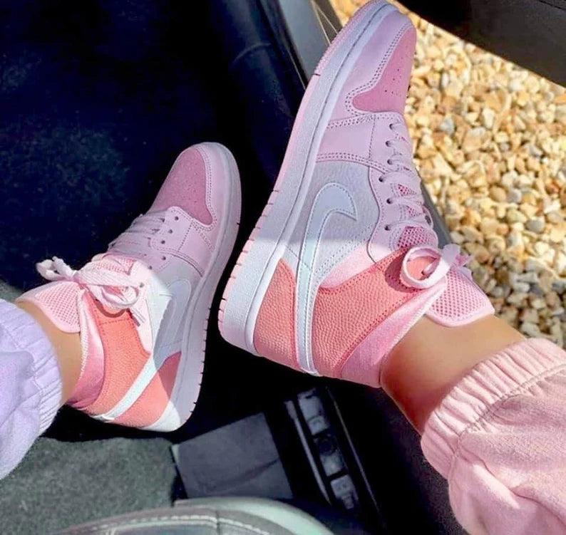 Custom Air Jordan 1 Mid Digital Pink High Q sneakerlandnet