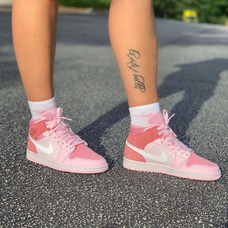 Custom Air Jordan 1 Mid Digital Pink High Q sneakerlandnet