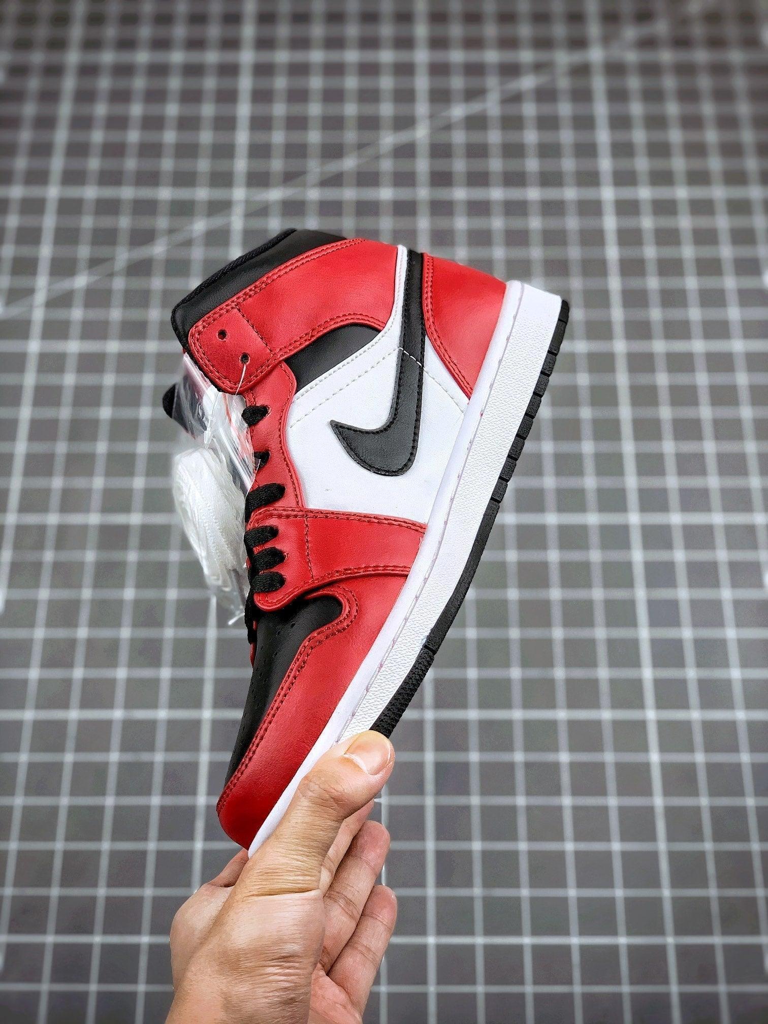 Custom Air Jordan 1 Mid “Gym Red” 554724-069 - sneakerhillcom