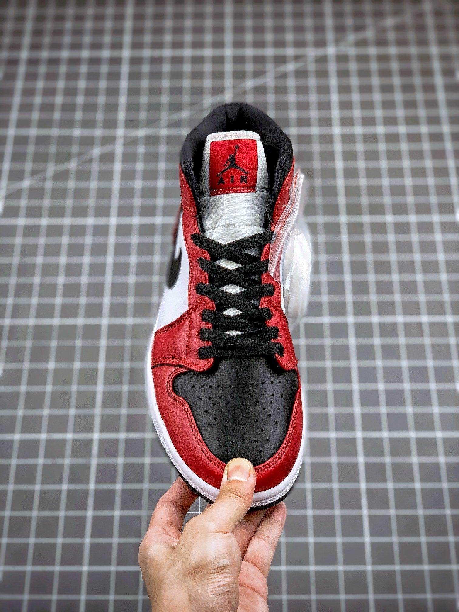 Custom Air Jordan 1 Mid “Gym Red” 554724-069 - sneakerhillcom