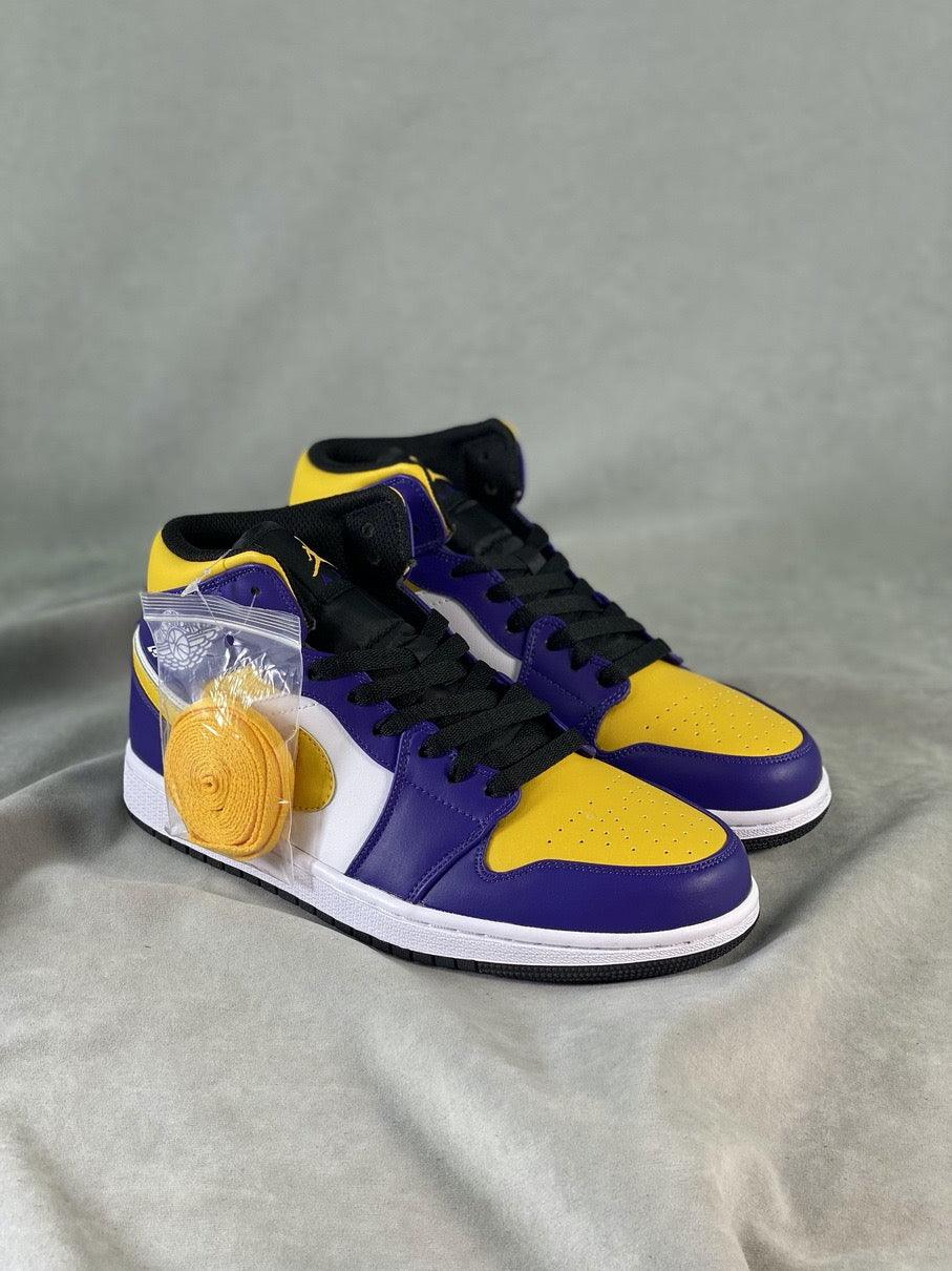 Custom Air Jordan 1 Mid 'Lakers' DQ8426-517 sneakerlandnet