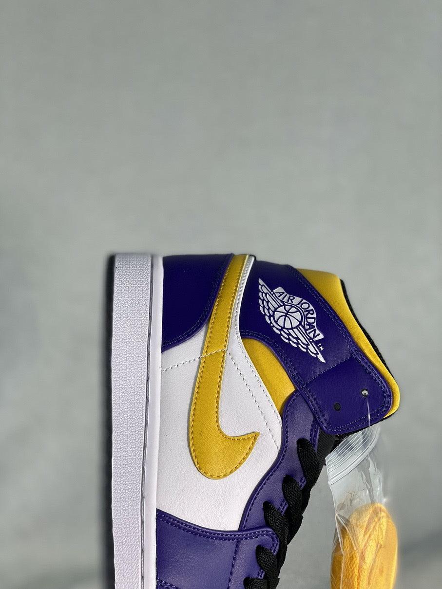 Custom Air Jordan 1 Mid 'Lakers' DQ8426-517 sneakerlandnet