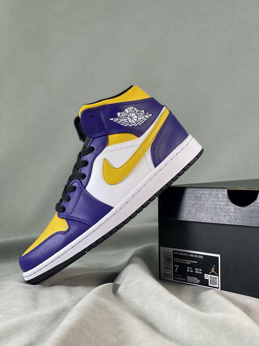 Custom Air Jordan 1 Mid 'Lakers' DQ8426-517 sneakerlandnet