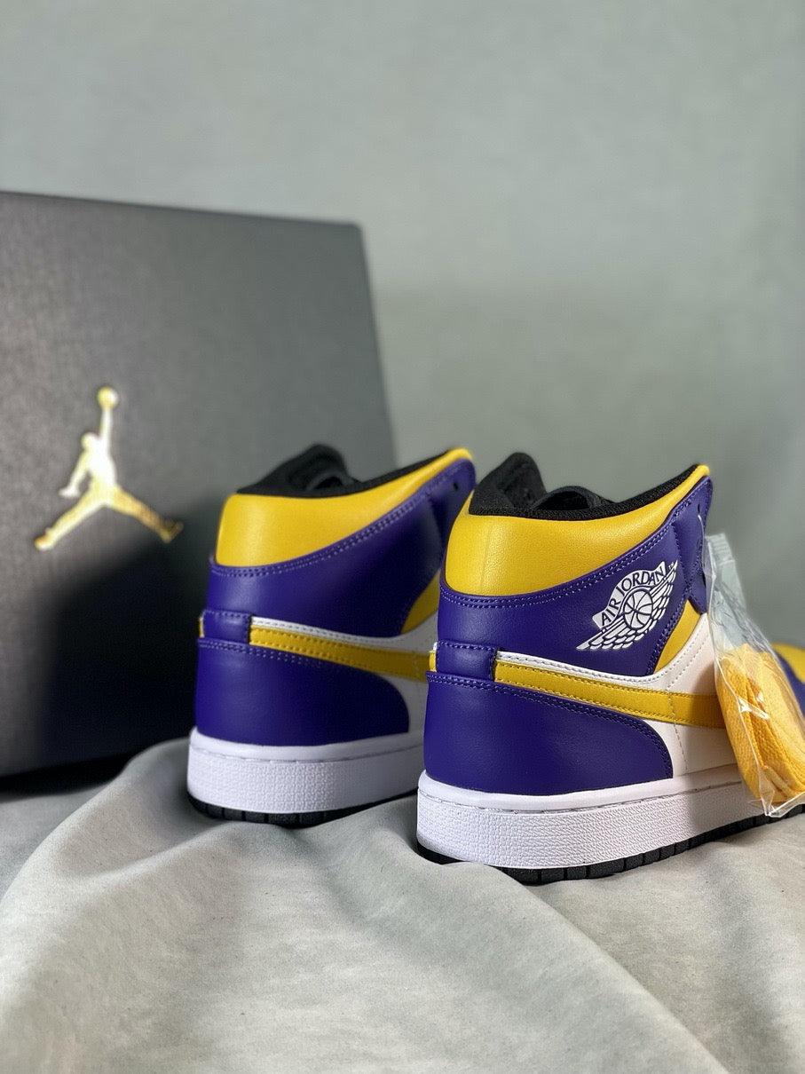 Custom Air Jordan 1 Mid 'Lakers' DQ8426-517 sneakerlandnet